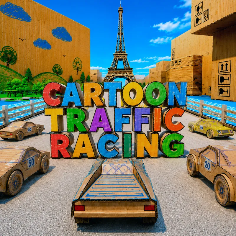 Cartoon Traffic Racing Paper Derby
