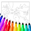 World Map Coloring For Kids